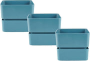 Piccoli vasi in plastica quadrati per fiori succulente vasi mini con piatto di supporto (3 x 12 cm)