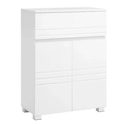 Mobiletto da bagno indipendente con contenitore cassetto a doppia anta ripiano regolabile per ingresso/corridoio 60 x 30 x 80 cm bianco 12_0006503