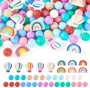 Set di Filo di Silicone 101 Pezzi - Filo di Silicone in Colori dell'Arcobaleno - Filo di Silicone per Sfera di Aria Calda - Filo di Silicone Ronde 15mm - Filo di Silicone di Gomma Sottile - Creazione di Gioielli DIY