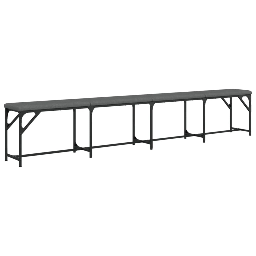 Panca da Pranzo Grigio Scuro 248x32x45 cm in Acciaio e Tessuto CFW5430036