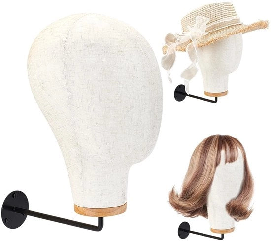 Manichino Capo con Supporto per Capelli per Display di Muro e Cappelli
