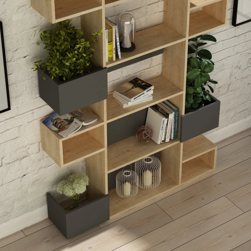Libreria in legno "Niho" 120 x 27 x 171 cm - Rovere