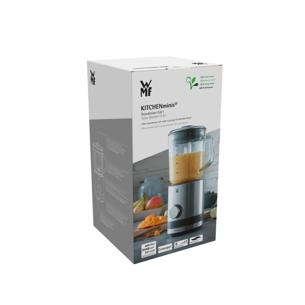 WMF KITCHENminis 0416490011 0,8 L Frullatore da tavolo 400 W Nero, Acciaio inox, Trasparente