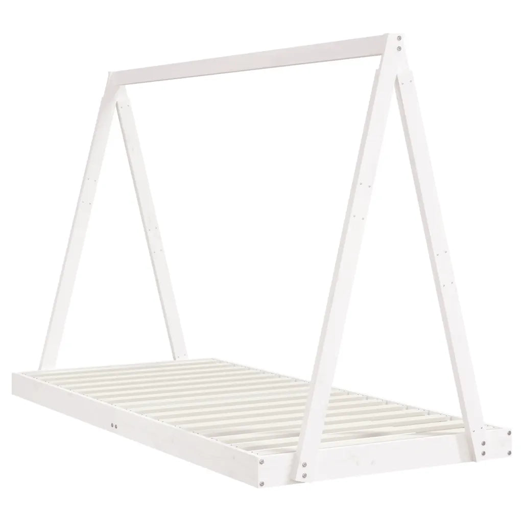 Giroletto per Bambini Bianco 90x200cm in Legno Massello di Pino 834538