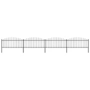 Recinzione da Giardino con Punta a Lancia in Acciaio 671x75 cm Nero 277706