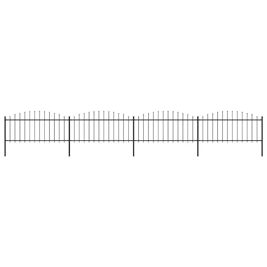 Recinzione da Giardino con Punta a Lancia in Acciaio 671x75 cm Nero 277706