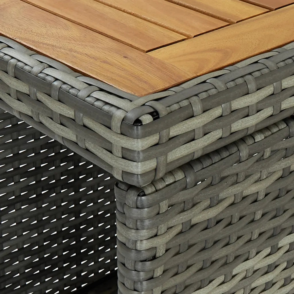 Tavolo da Bar con Ripiani Grigio 120x60x110 cm in Polyrattan 313479