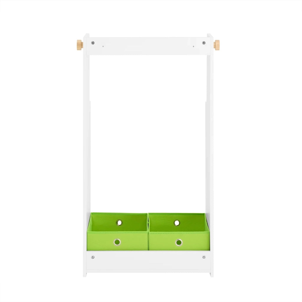 SoBuy Mobile per Bambini con Appendiabiti, Giardaroba per Bambini con 2 scatole, Armadio per bambini Bianco 60x35x110cm KMB109-W
