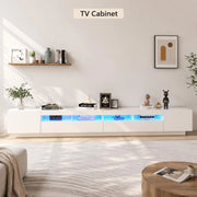 TV Cabinet With LED Lights White 300x35x40 Cm