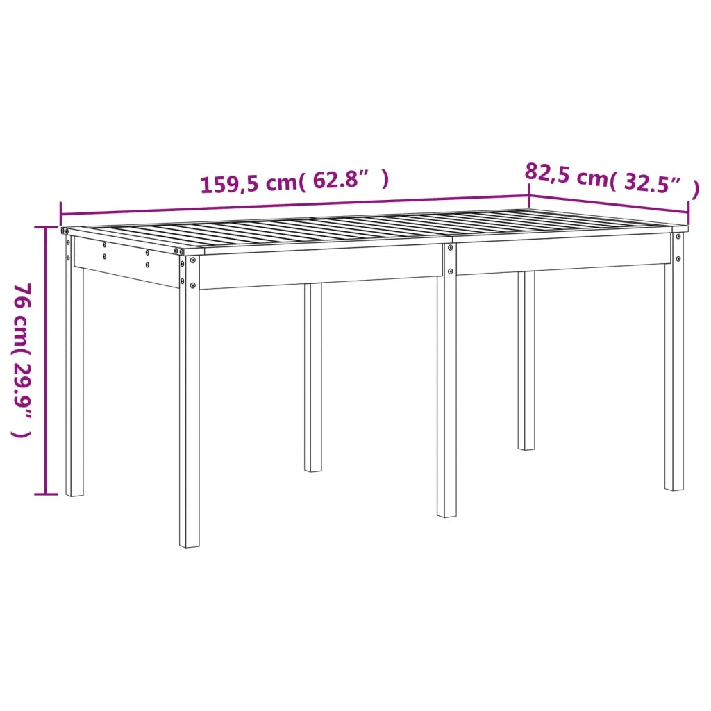 Set da Pranzo per Giardino 13pz Bianco Legno Massello di Pino 3157722