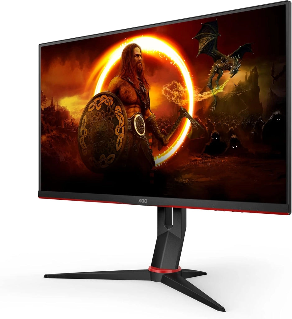 27G2/BK, Display da gioco Full HD da 68.6 cm (27 pollici) (HDMI, DisplayPort, Free-Sync, tempo di reazione 1 ms, 144 Hz, 1920 x 1080), Nero/Rosso