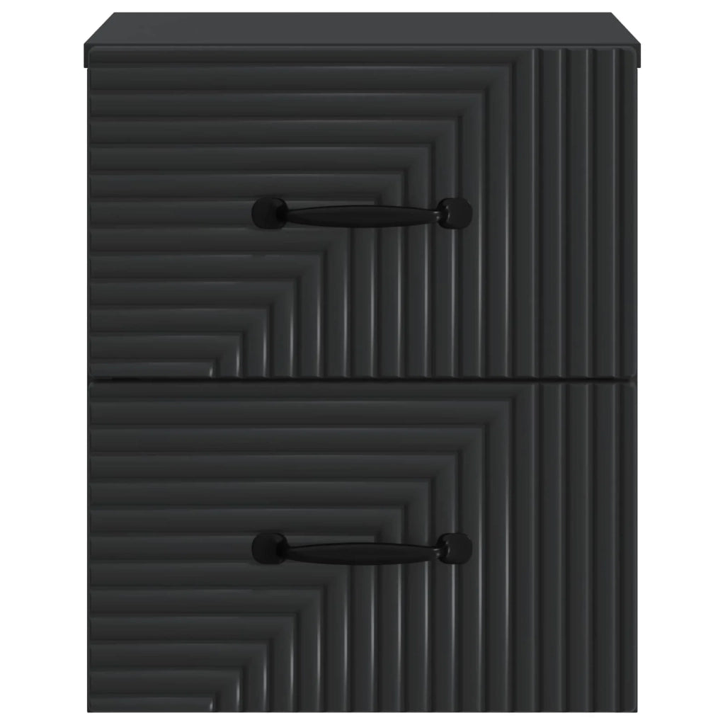Mobiletto da notte a muro con cassetto Nero 34,5 x 33 x 40 cm 898637
