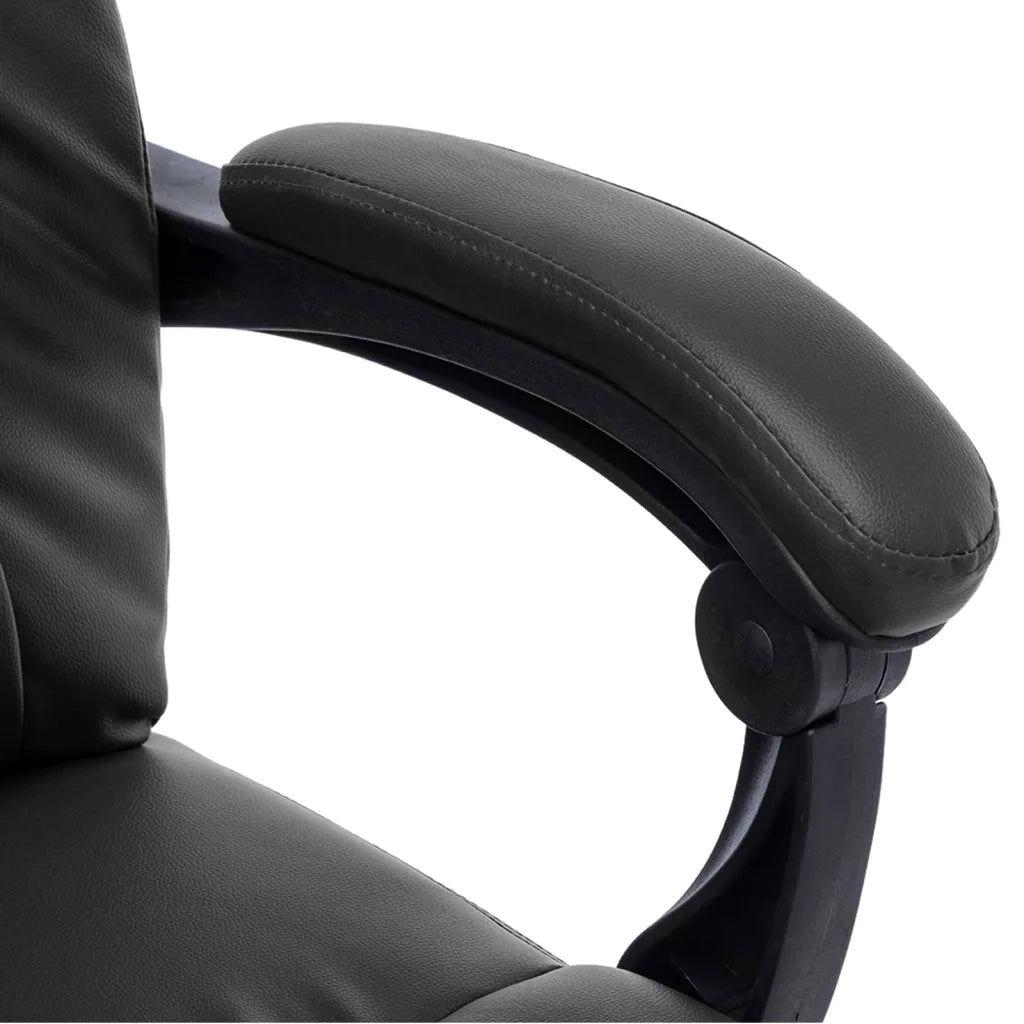 Sedia da Ufficio | Sedia da Gaming Massaggiante Nera in Similpelle