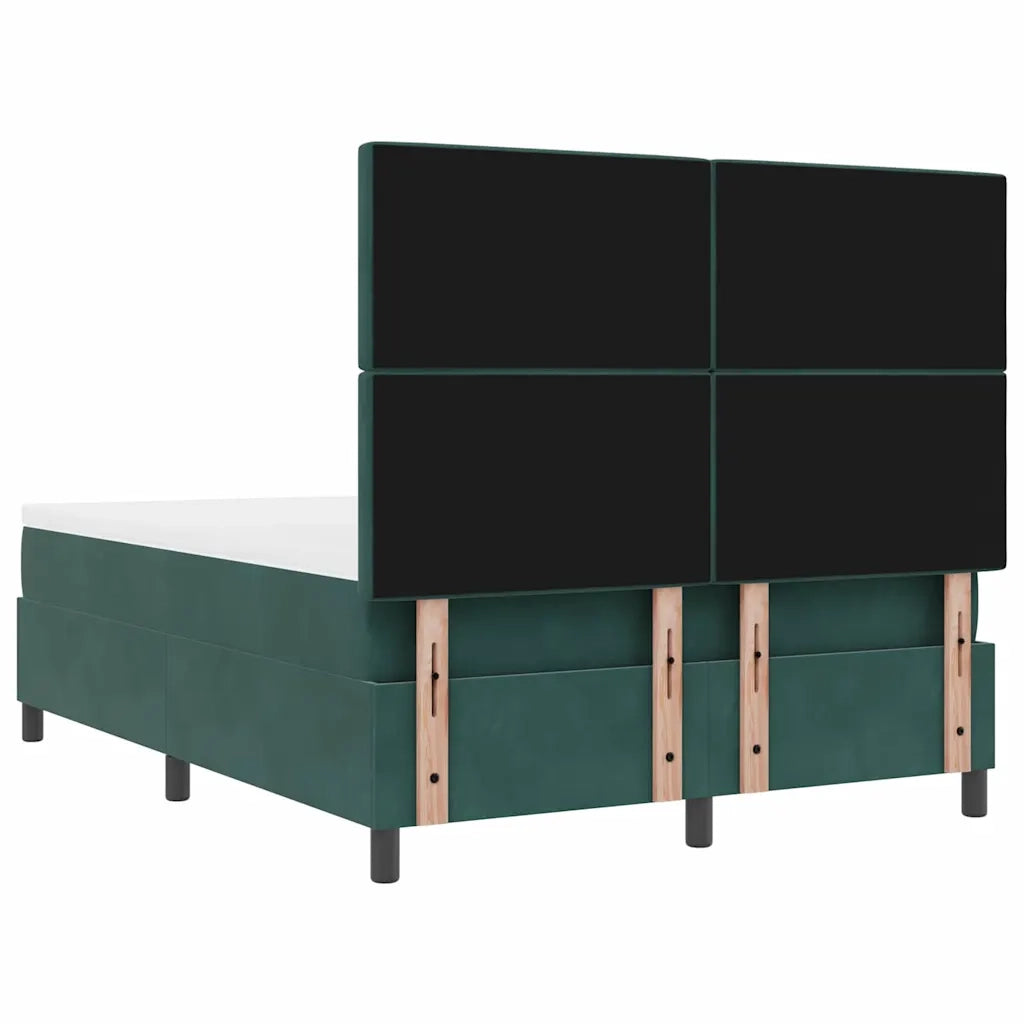 Letto a molle con materasso Verde Scuro 140 x 200 cm Velluto 3339773