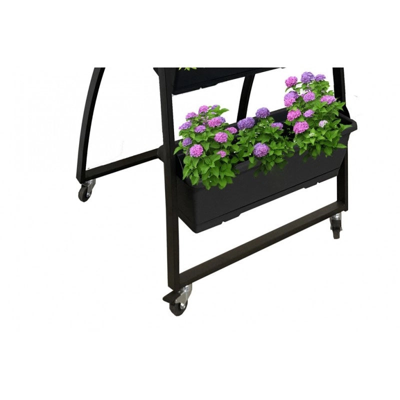 Orto Verticale Compreso di Vasi Cm 67X65X170H Nero Tecnokit