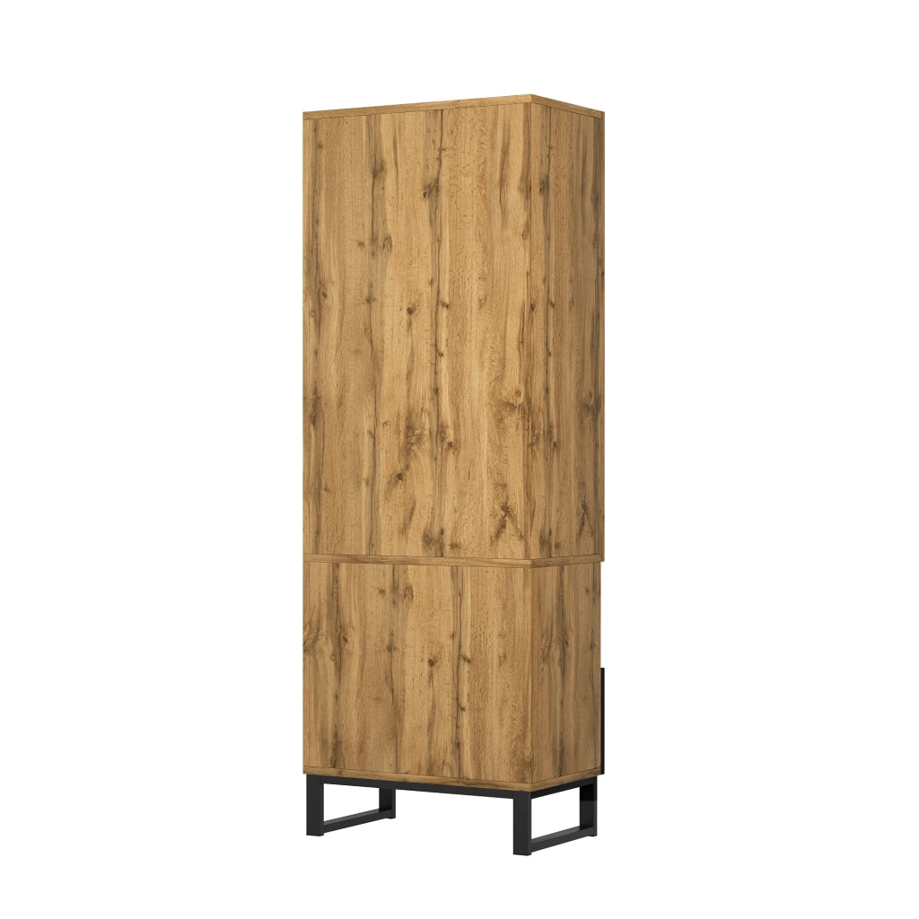 Mobile Ingresso con Scarpiera 180x65x38 cm Guardaroba con Asta Appendiabiti Rovere e Nero