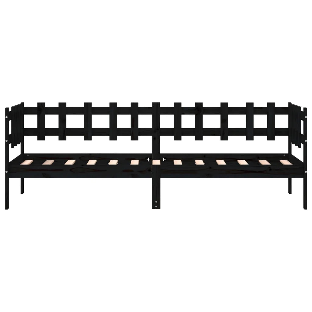 Dormeuse Nera 80x200 cm in Legno Massello di Pino 840378