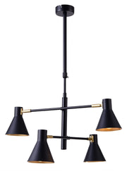 Lampadario Candellux Less 34-72689 nero oro in 4xE14