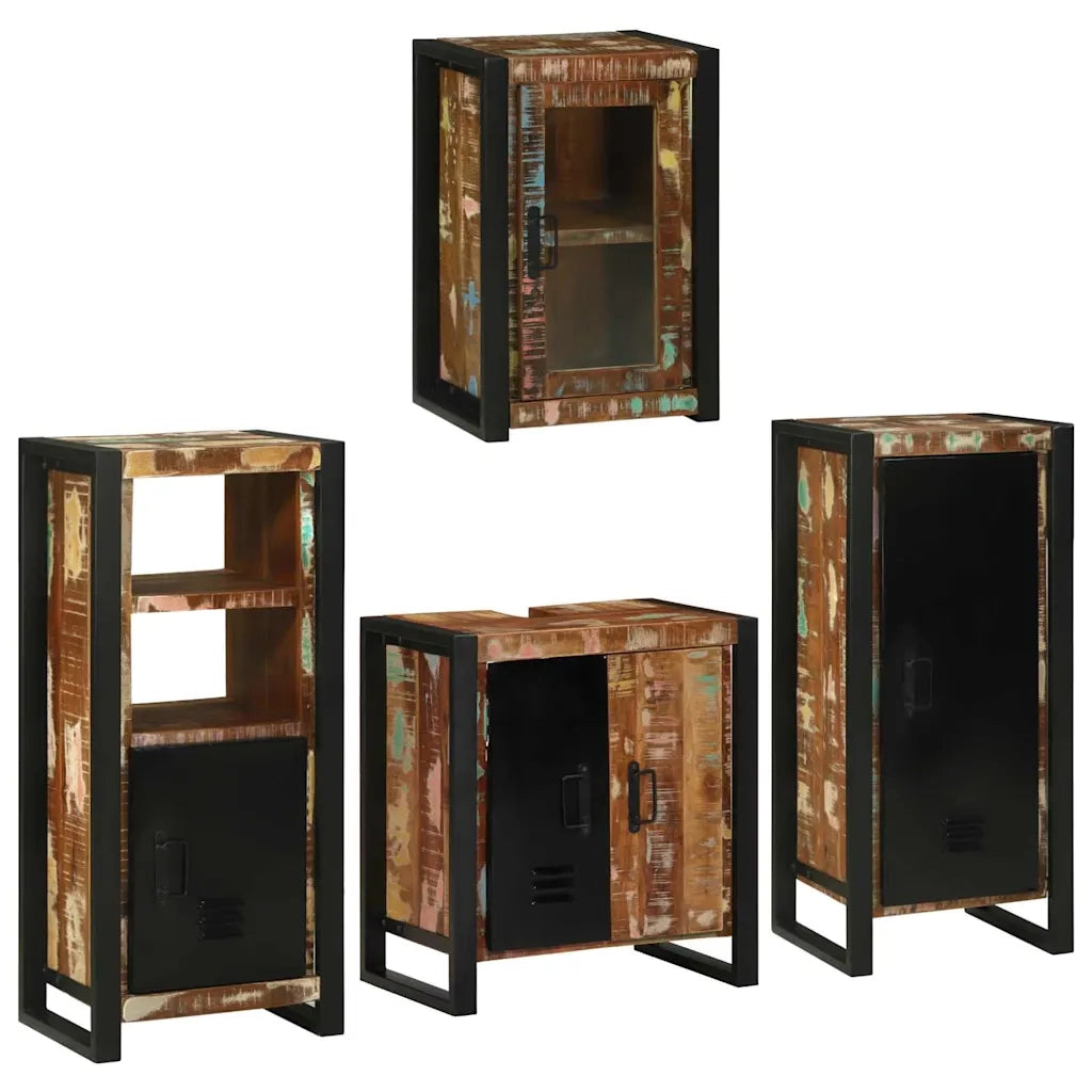 Set di mobili per il bagno 4 pcs Legno massello riciclato