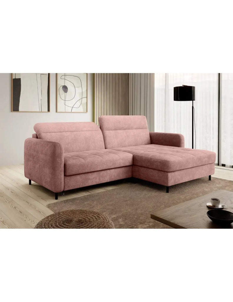 Divano ad angolo collezione GOUMSI colore Rosa cipria