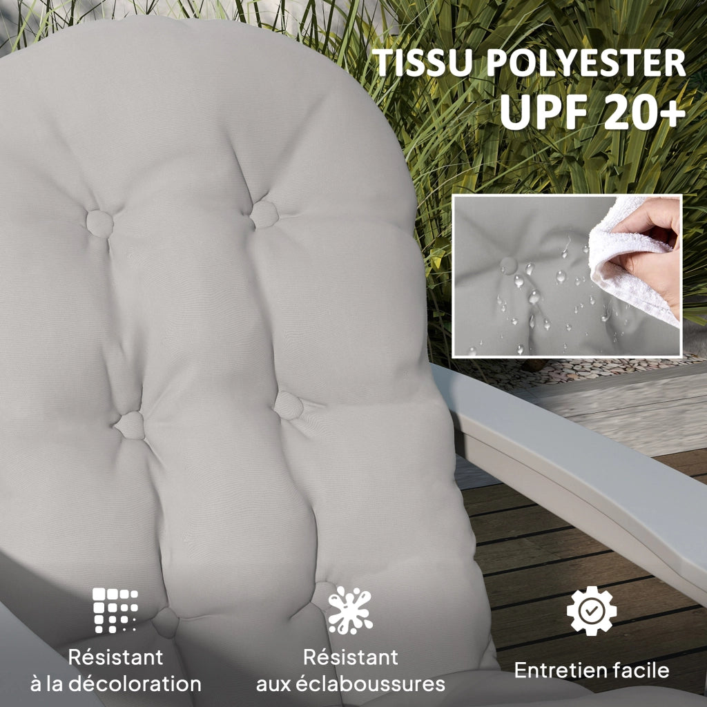 Cuscini per sedie Adirondack ¨C zephmum ¨C 2 pezzi, grigio chiaro