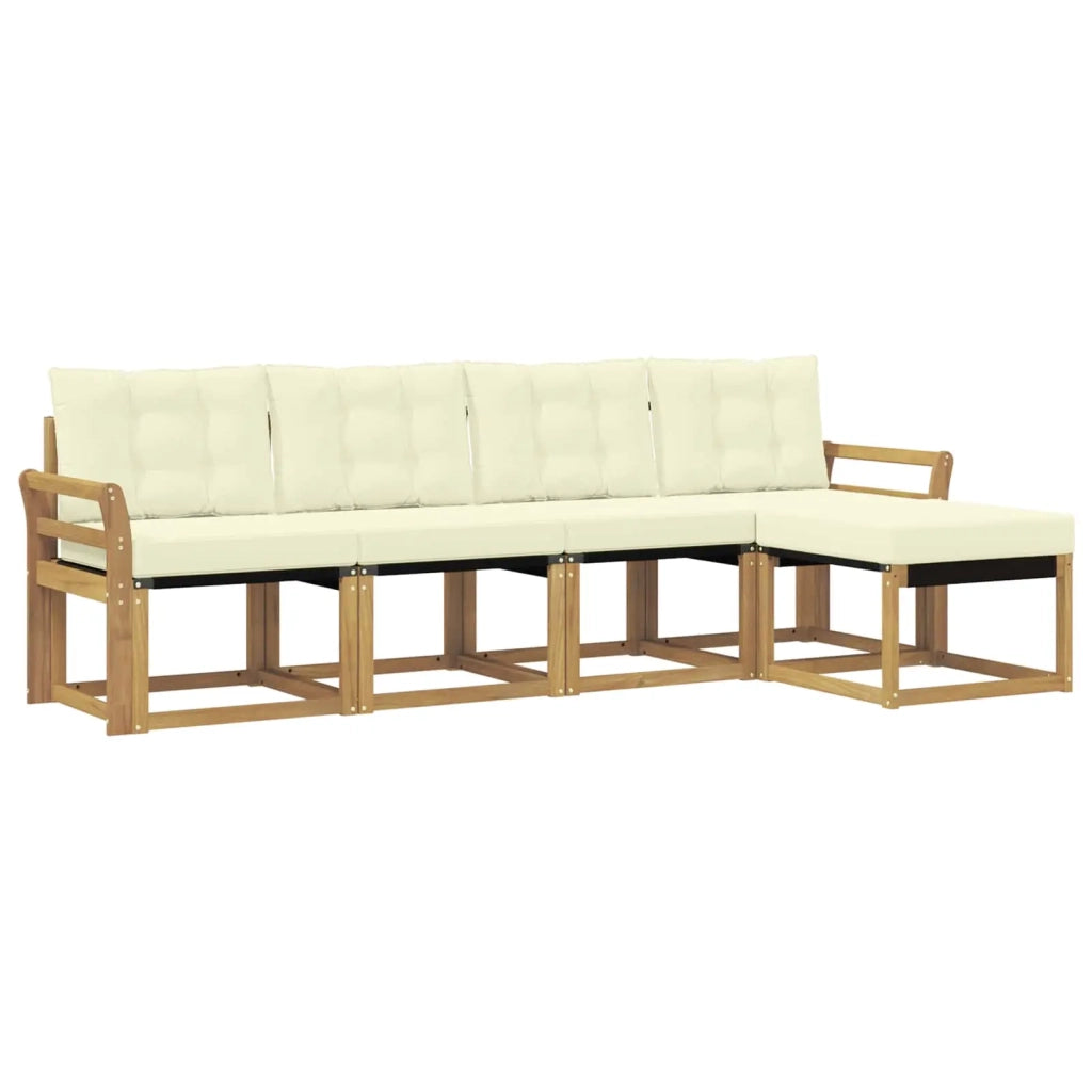 Set di divani da esterno 5 pz Bianco e Crema 3389380
