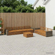 Set di divani da esterno 8 pz Naturale Legno di Acacia Massello 3383127