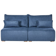 Divano componibile in tessuto blu imbottito con funzione letto e contenitore Stile minimalista