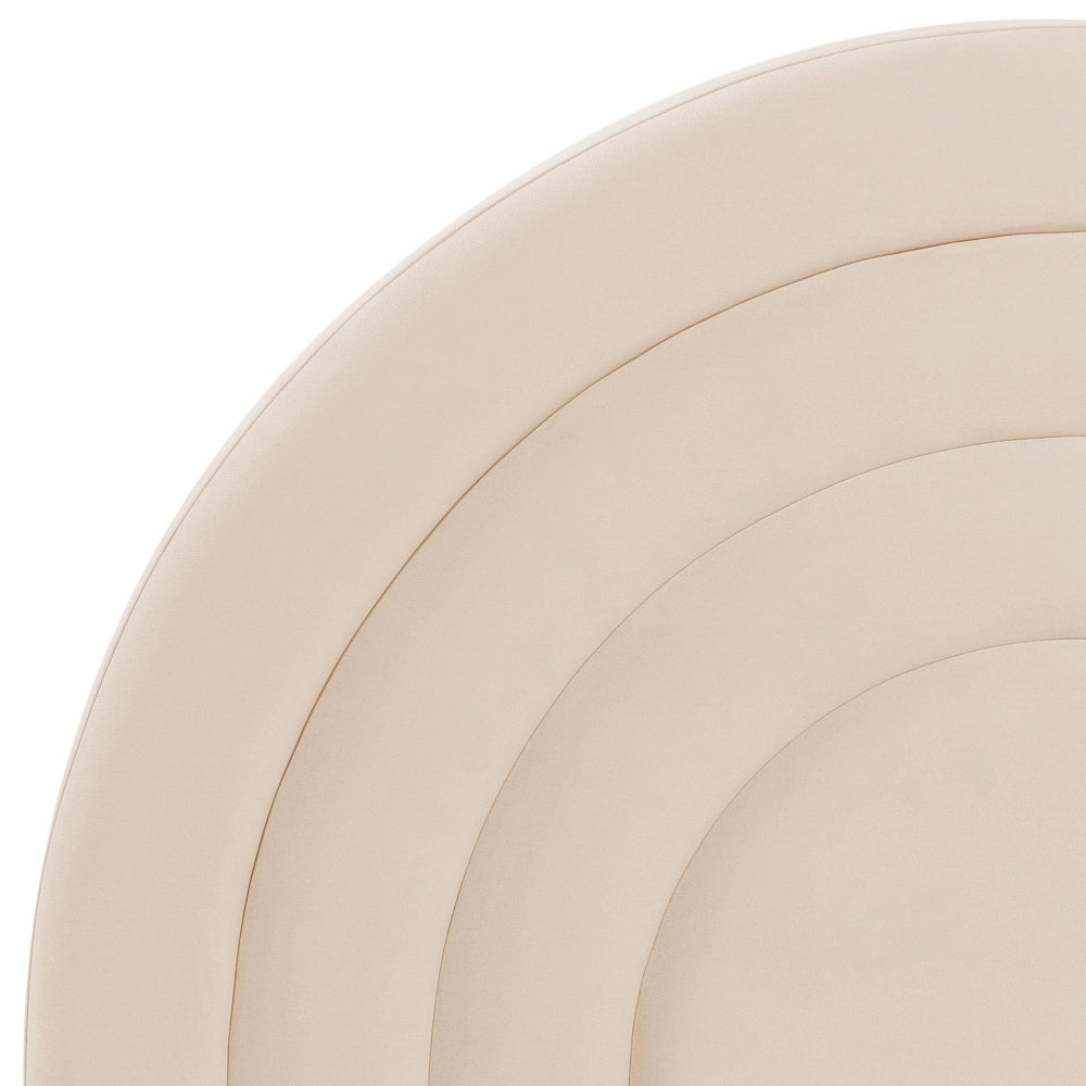 Letto con Contenitore in Velluto beige, Misura Singola 90 x 200 cm Design Minimalista Retro con Testiera a Mezza Luna con contenitore