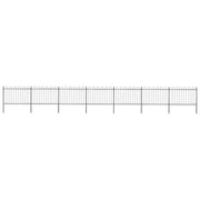 Recinzione da Giardino con Parte Superiore ad Anello in Acciaio 1172x120 cm Nero 277671