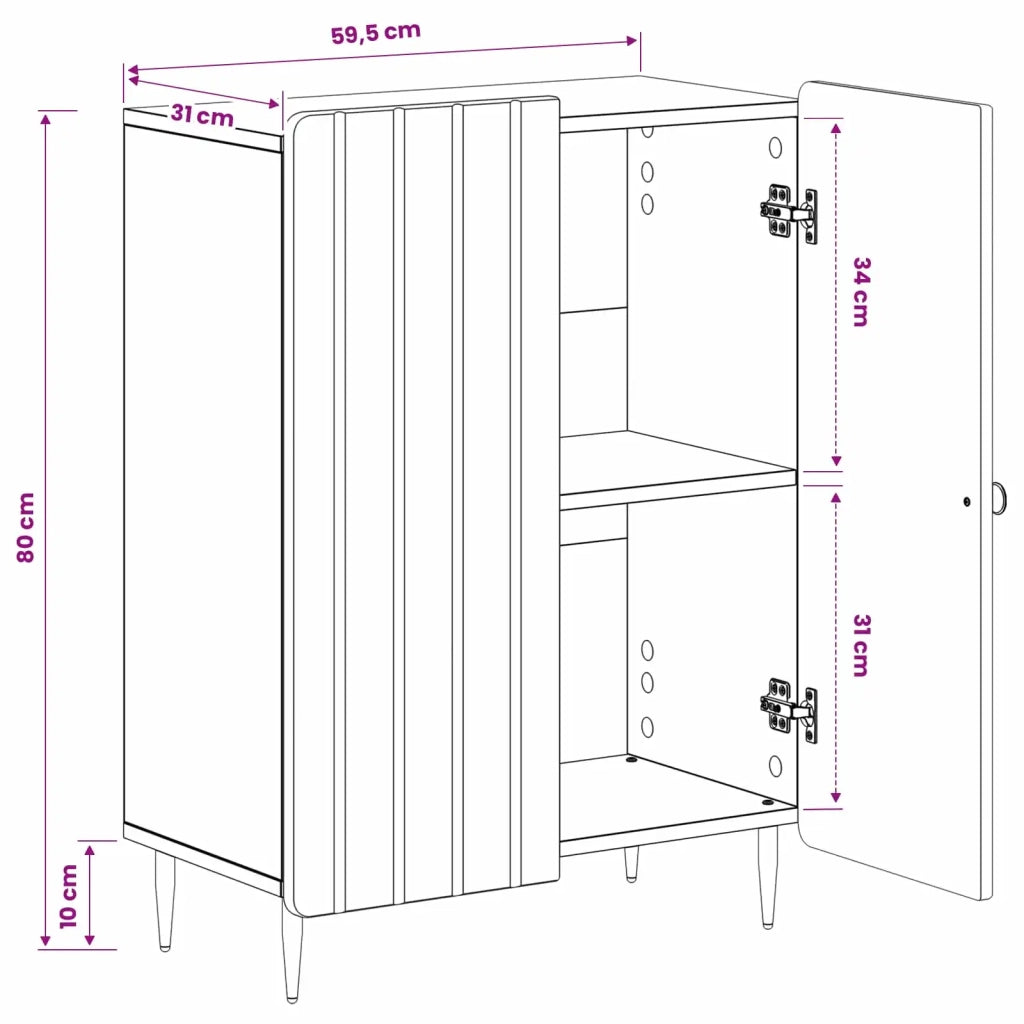 Mobiletto da Bagno ZWOLLE Nero 59,5 x 31 x 79,5 cm 896396