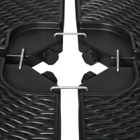 Base per Ombrellone a Braccio da 4 Pezzi in HDPE Riempibili con Acqua e Sabbia, Ø100x8 cm, Nero