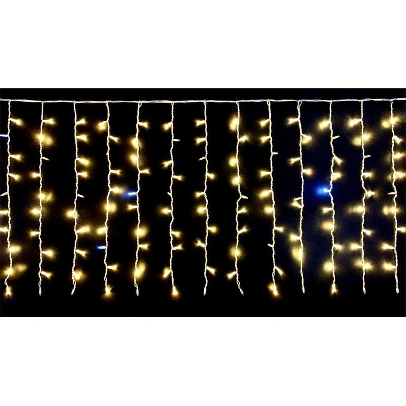Tenda Luminosa Da Esterno IP65 3M X 1M Con 200 Luci Led Bianco Caldo Giallo Con Connettore Prolungabile