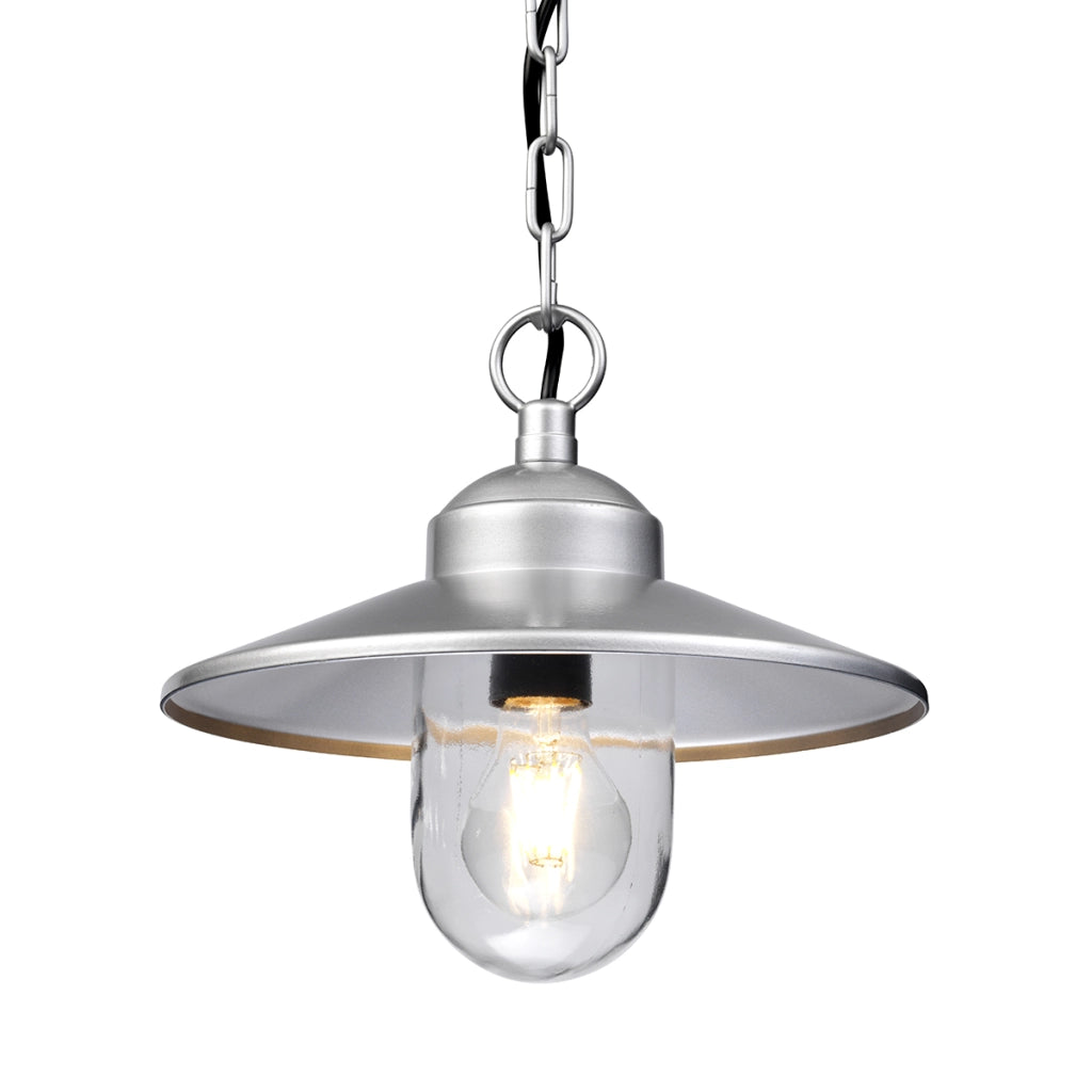 Lampada a sospensione esterna cromata E27 60W Klampenborg Elstead