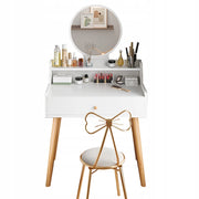 Tavolo da Trucco Bianco 70x40x85 cm Salvaspazio e Funzionale