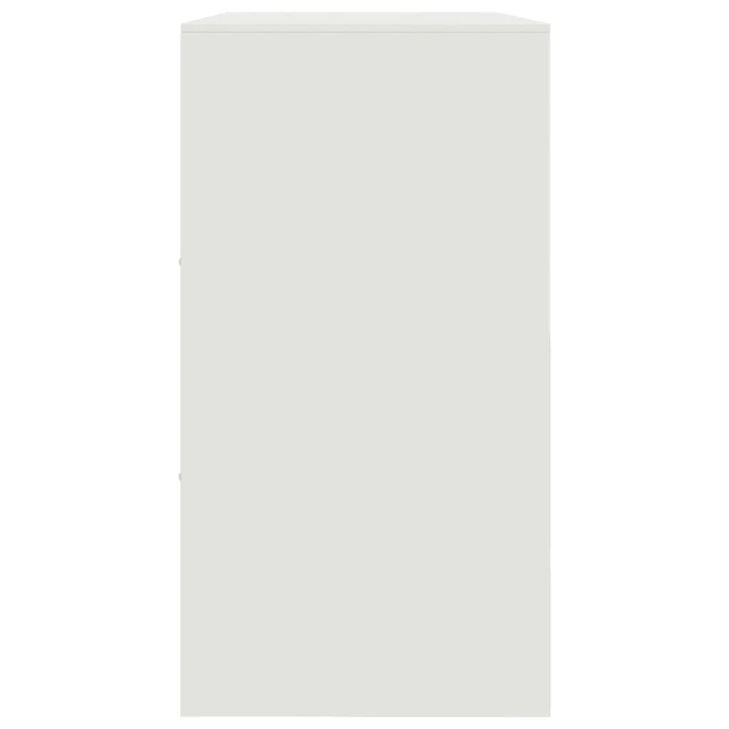 Buffet credenza cassettiera armadio mobile contenitore organizer per cucina soggiorno salotto 99 x 39 x 73 cm acciaio bianco 02_0030543