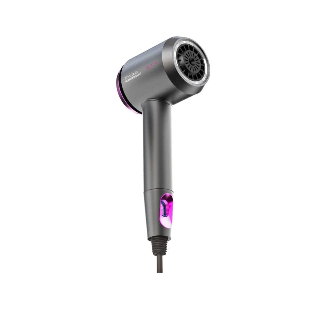 Asciugacapelli ionico 1800W con diffusore e concentratore magnetico, 4 temperature e display LED, per capelli lisci e ricci - Sogo