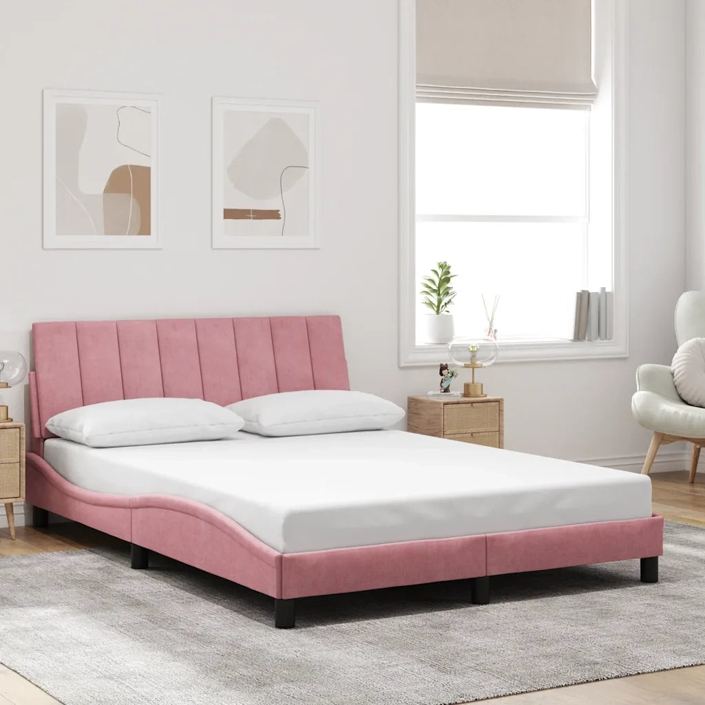 Giroletto senza Materasso Hanko Rosa 140x190 cm in Velluto 3207848