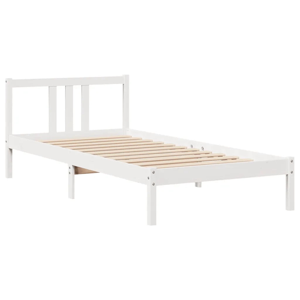 vidaXL Giroletto con Testiera senza Materasso Bianco 90x200 cm