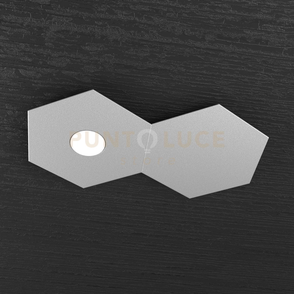HEXAGON APPLIQUE-PLAFONIERA 1 LUCE + 1 DECORATIVO GRIGIO 1142-1L1D-GR