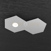 HEXAGON APPLIQUE-PLAFONIERA 1 LUCE + 1 DECORATIVO GRIGIO 1142-1L1D-GR