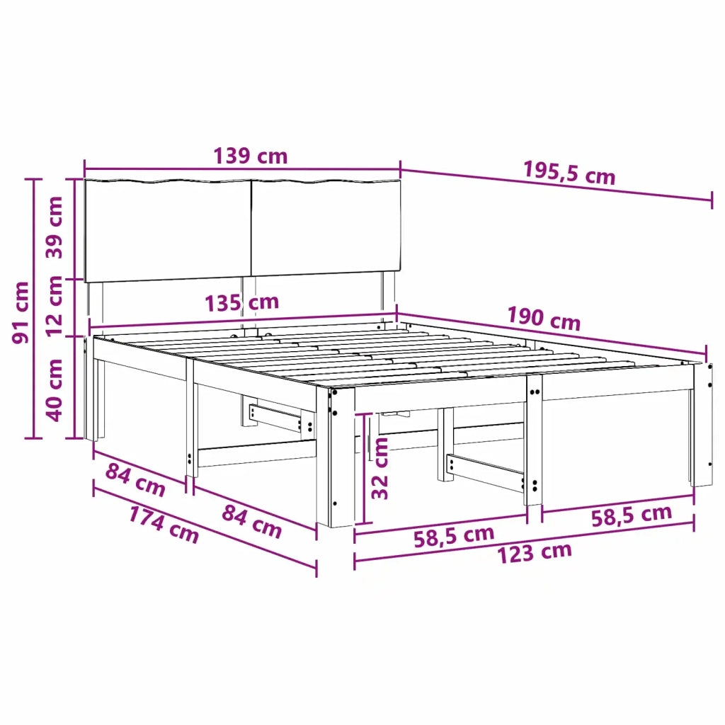 Letto matrimoniale con testiera ROSTOCK Marrone Scuro 3405440