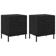 Set di 2 Comodini | Armadio da Notte | Mobiletto da notte Rovere Nero 40 x 35 x 47,5 cm