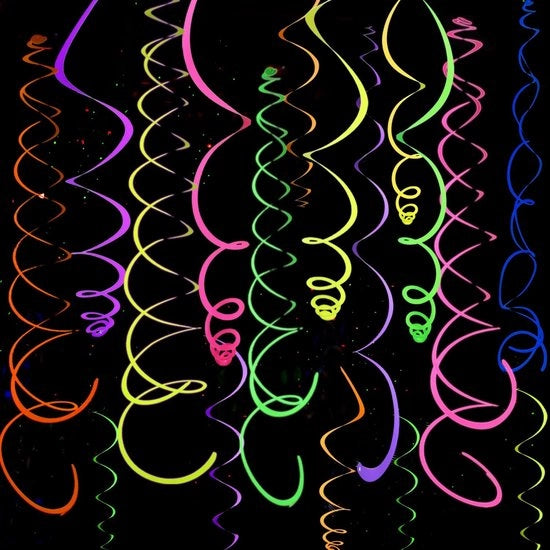 Decorazioni per Feste con Luce Neon - 20 pezzi - Decorazioni per Feste UV con Luce Neon - Decorazioni per Carnevale