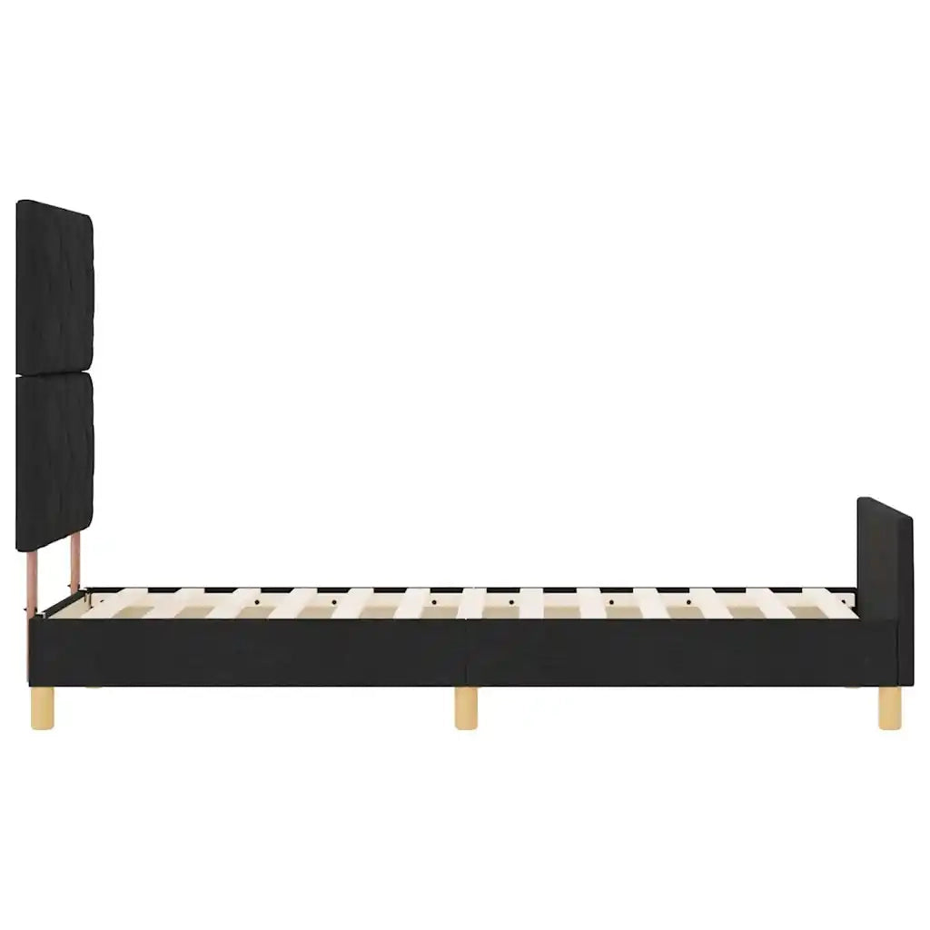 Struttura del letto con testiera Nero 80 x 200 cm Tessuto 3344762