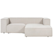 Divano angolare a 2 posti a sinistra in tessuto beige con braccioli imbottiti Stile minimalista