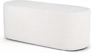 Pouf Poggiapiedi Imbottito 120 X 46 X 48 CM, Poggiapiedi Divano con Velluto a Coste e Spugna ad Alta Densità, Pouf Ovale con Base Antiscivolo per Soggiorno, Camera da Letto, Beige