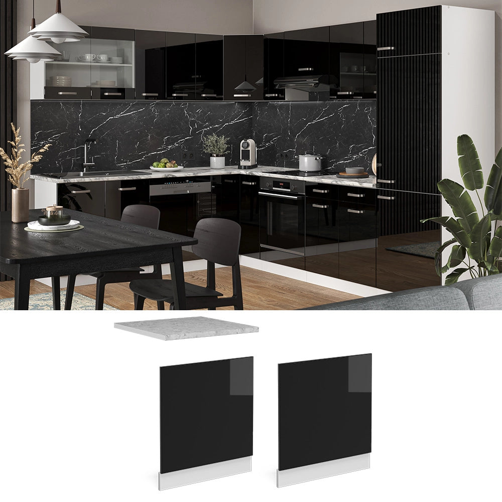 Vicco Pannello frontale Nero lucido 60 cm , PL Marmo