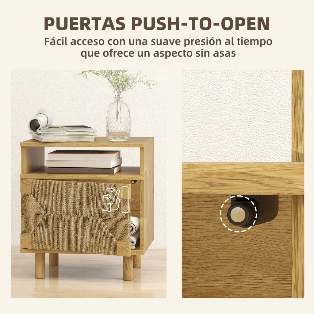 Comodino in legno con cassetto e porta a pressione ¨C Minimal ¨C 45x39x50 cm