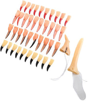 Costume da strega - Aspetto realistico - Decorazione di Halloween - Finte dita - Naso finto - Accessori di cosplay - Materiale in lattice - Finto naso